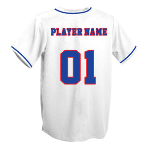 White Full Button Jersey
